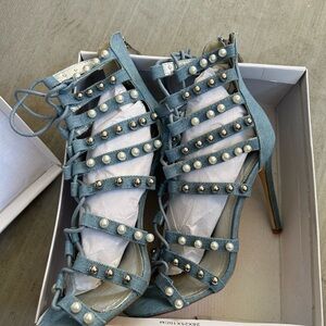 Cape Robbin Denim Lace-Up Heels